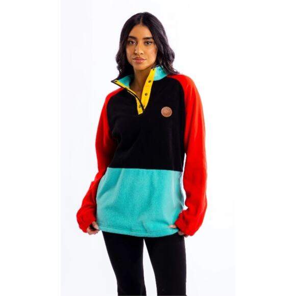 Shinesty Pullover Sweat Shirt Retro Color Block Unisex Stay Weird Shine On Sz M - Picture 1 of 10